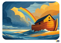 Bildkarte: Arche Noah und Regenbogen