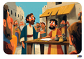 Bildkarte: Jesus und der Zöllner Levi