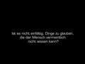 Kann man an Dinge glauben, die der Mensch vermeintlich nicht wissen kann? (Godehard Brüntrup)